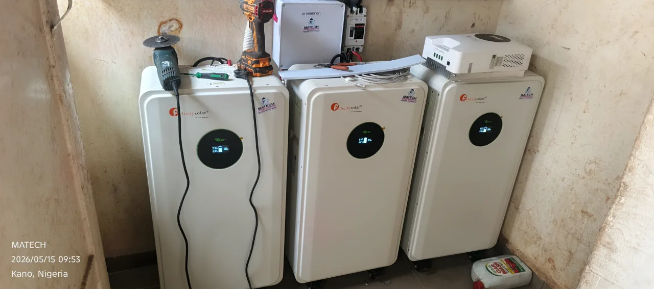 INSTALLATION OF 16KVA HYBRID INVERTER FELICITY WITH 45KWh LITHIUM BATTERY